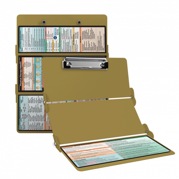 WhiteCoat Clipboard® Trifold - Tactical Brown Physical Therapy Edition